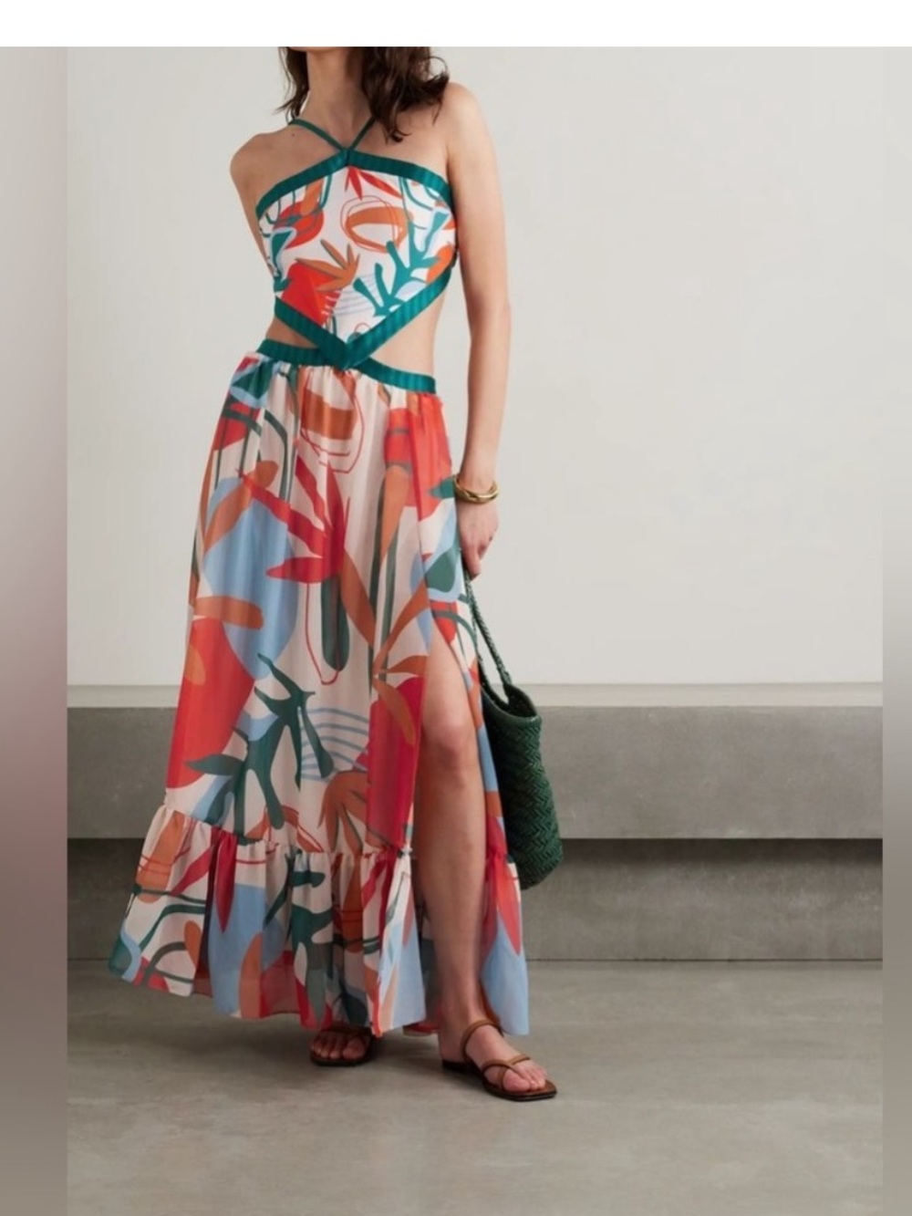 PatBO Printed Long Dress Size: XS